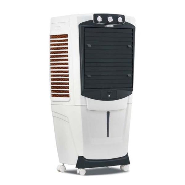 AURA DUO (DA80PMC) | DESERT COOLER | 80 LTRS- Dual Cool Technology- Thermal Overload Protection- Autofill- Ice Chamber- Works on Inverter- Collapsible LouversGeneralBrand : Blue StarModel Name : Aura DA80PMCColor : WhiteType : DesertNumber of Speeds : 3Blower/Fan : FanWater Tank Capacity : 80 LCooling and Heating : NoRemote Support : NoBody And Design FeaturesBody Material : PolypropyleneBlower/Fan Material : AluminiumIce Chamber : YesCastor Wheels : YesNumber of Castor Wheels : 4Number of Fan Blades : 3Auto Louver Movement : YesOscillating Function : NoConvenience FeaturesEmpty Tank Alarm : NoWater Level Indicator : NoDust Filter : NoOverflow Indicator : NoPower FeaturesPower Requirement : AC 230 V - 50 HzAdditional FeaturesTechnology Used : Honeycomb Pad Plus Wood Wool PadCooler Location : IndoorDimensionsWidth x Height x Depth : 61 cm x 117 cm x 40.5 cmWeight : 16 kgWarrantyWarranty Summary : 1 Year WarrantyCovered in Warranty : Manufacturing DefectsNot Covered in Warranty : Physical DamageWarranty Service Type : OnsiteDomestic Warranty : 1 Year