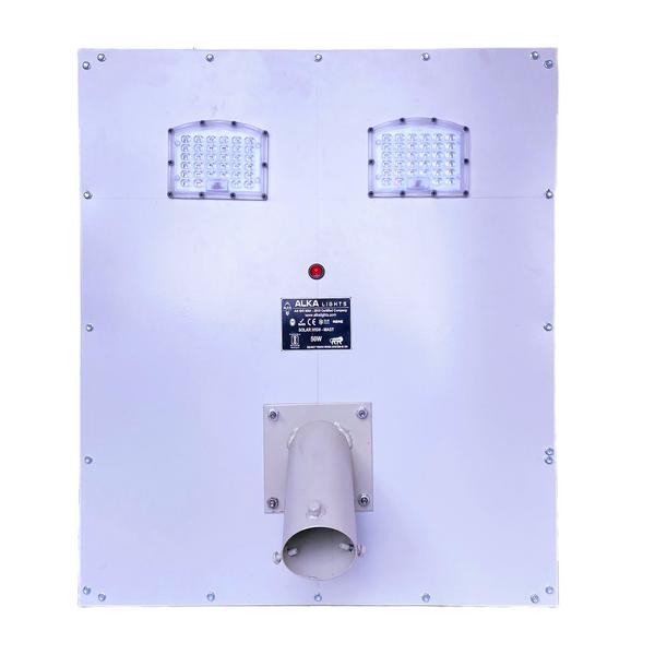 ALL IN ONE SOLAR STREET LIGHT-40W System comes with inbuilt Lithium Ion 5600 lumen output and a 40W-50 WSolar Panel. System comes along with a mounting bracket compatible with most standard poles allowing for easier installation.