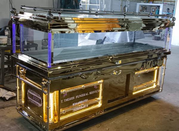 Gold Grand VIP Laser Cutting Single Dead Body Freezer Model