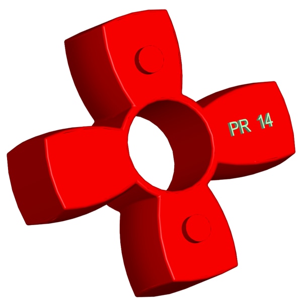 Material: PolyurethaneSize: 1. OD With Petal: 30mm2. Ring Inner: 10mm3. Ring OD: 13mm4. Thickness: 10mm5. No. of Petal: 4We manufacture and provide high quality range of Spider Coupling. We complete focus in designing accurate size and dimension for perfect fitting.R Series Spider Range :PR14, PR19, PR24, PR28, PR38, PR42, PR48, PR55, PR65, PR75, PR90, PR100, PR110, PR125, PR140, PR160, PR180Additional Information:Delivery Time: 4 - 6 Working DaysPackaging Details: Standard