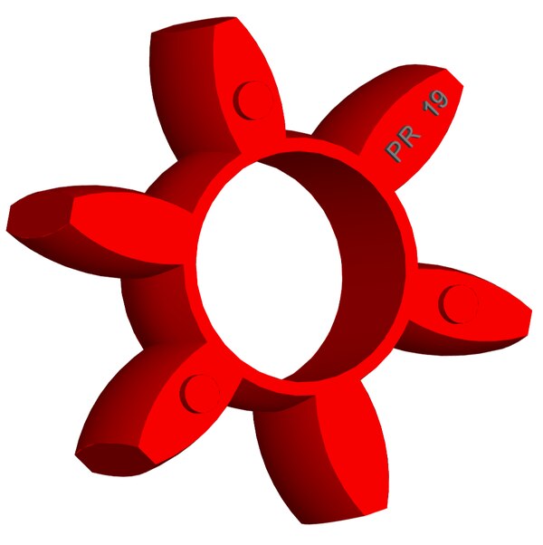 Material: PolyurethaneSize: 1. OD With Petal: 40mm2. Ring Inner: 18mm3. Ring OD: 22mm4. Thickness: 12mm5. No. of Petal: 6We manufacture and provide high quality range of Spider Coupling. We complete focus in designing accurate size and dimension for perfect fitting.R Series Spider Range :PR14, PR19, PR24, PR28, PR38, PR42, PR48, PR55, PR65, PR75, PR90, PR100, PR110, PR125, PR140, PR160, PR180Additional Information:Delivery Time: 4 - 6 Working DaysPackaging Details: Standard
