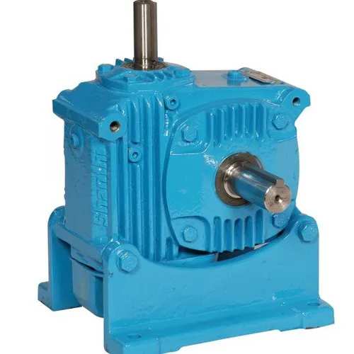Product Details:Brand: Shanthi GearsMaterial: Cast IronGearing Arrangement Type: WormOrientation: VerticalMounting: FootOutput Torque: 350NmInput Speed (rpm): 1500 rpmWarranty: 1 YearCentre Distance: 1.125
