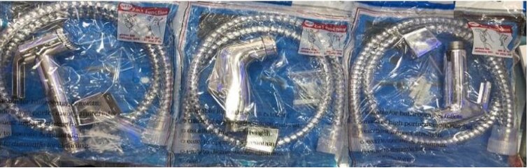 ABS CHROME HEALTH FAUCET COMPLETE SET 1MTR- 85/-(100 PC Cartoon)