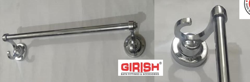 TOWEL ROD SINGLE HOOK18”-120, 24”- 130/- ( Light) 18”-150, 24”- 160/- ( Heavy)