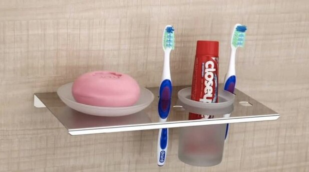 SS 2 IN ONE SOAP DISH WITH TUMBLER - 250/