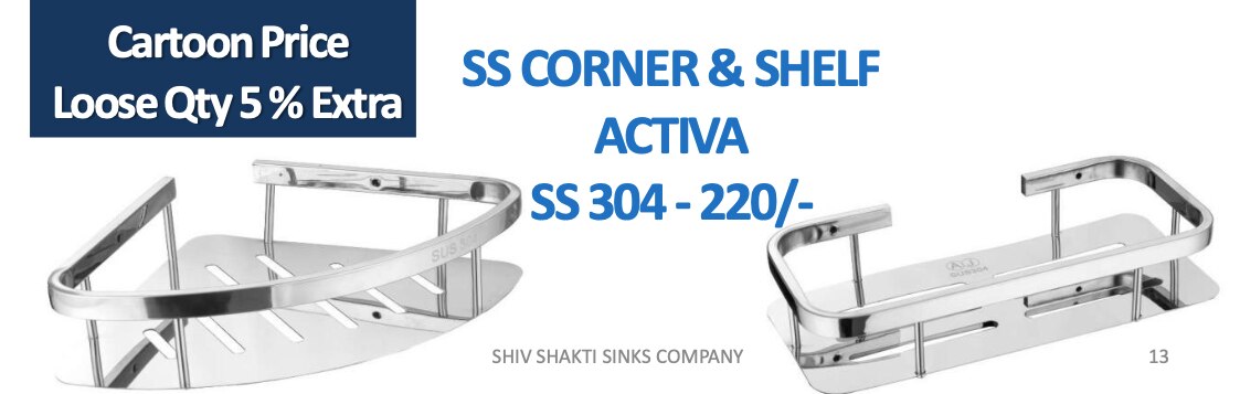 SS CORNER & SHELF ACTIVASS 304 - 220/