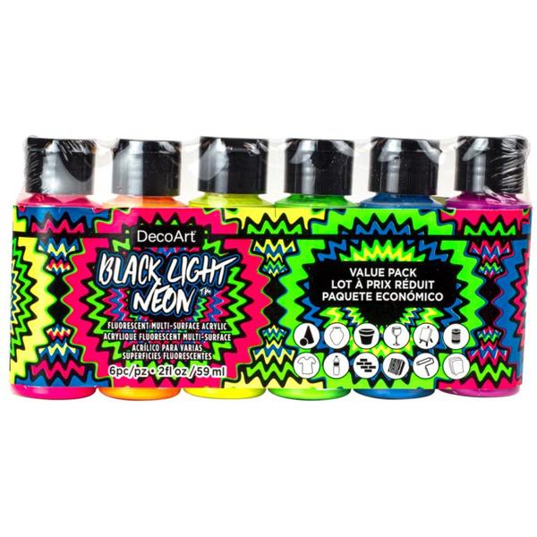DECO ART Black Light Neon Paint Set