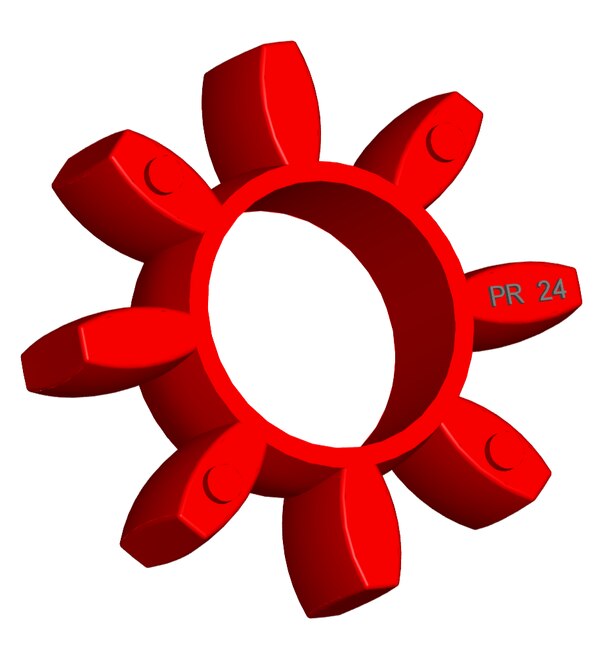 Material: PolyurethaneSize: 1. OD With Petal: 55mm2. Ring Inner: 27mm3. Ring OD: 33mm4. Thickness: 14mm5. No. of Petal: 8We manufacture and provide high quality range of Spider Coupling. We complete focus in designing accurate size and dimension for perfect fitting.R Series Spider Range :PR14, PR19, PR24, PR28, PR38, PR42, PR48, PR55, PR65, PR75, PR90, PR100, PR110, PR125, PR140, PR160, PR180Additional Information:Delivery Time: 4 - 6 Working DaysPackaging Details: Standard
