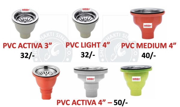 PVC ACTIVA 3”32/-PVC LIGHT 4”32/-PVC MEDIUM 4”40/-PVC ACTIVA 4”50/
