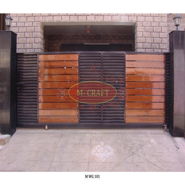 MS-HOT DIP GALAVANIZATION (WOODEN SLIDING GATE) WITH MRF PU PAINT FINISHING