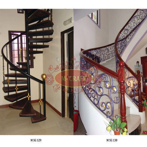 ORNAMENTAL CASTIRON STAIRCASE WITH MRF PU PAINT FINISHING