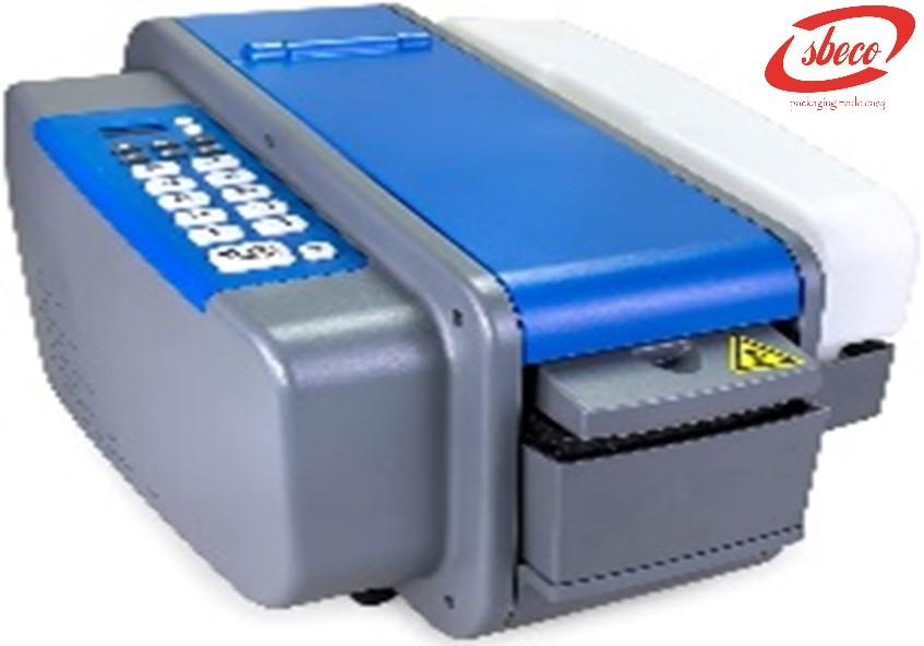 Type:  	Electric water activated automatic tape dispenser.Useable Tape Width	48mm to 100mm.Length Settings	Users define with 10 pre-sets size.Core inner dimensions:	1” and 3” standard Core.MAX. Roll Outer Dimension:	250mm.Cutting length range:	Starting from 15cm.Dispensing speed:	100cm per second.Power in voltage:	AC110V/220V.Water bottle capacity:	64 oz.Useable tape:	Water activated paper tape (plain and reinforced).Video link:	https://youtu.be/KY62Nhk4KAY