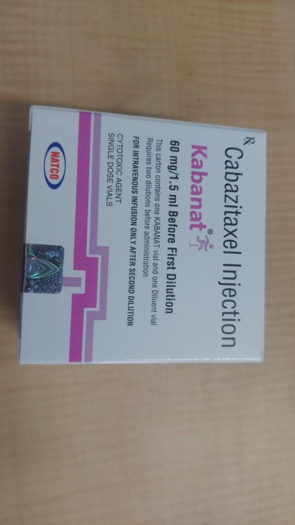 Kabanat Injection belongs to the general group of medicines called antineoplastics. It is used for the treatment of advanced prostate cancer. It works by interfering with the growth of cancer cells, which are eventually destroyed.