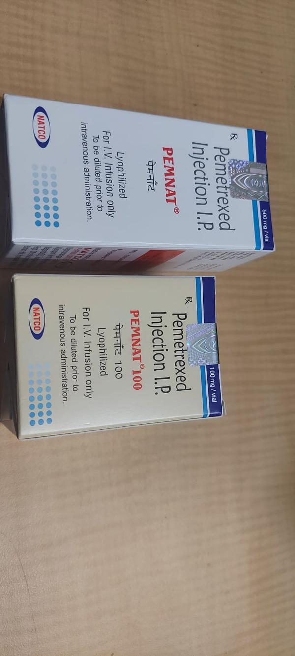Pemnat 500mg Injection is used in the treatment of non-small cell lung cancer and malignant pleural mesothelioma.