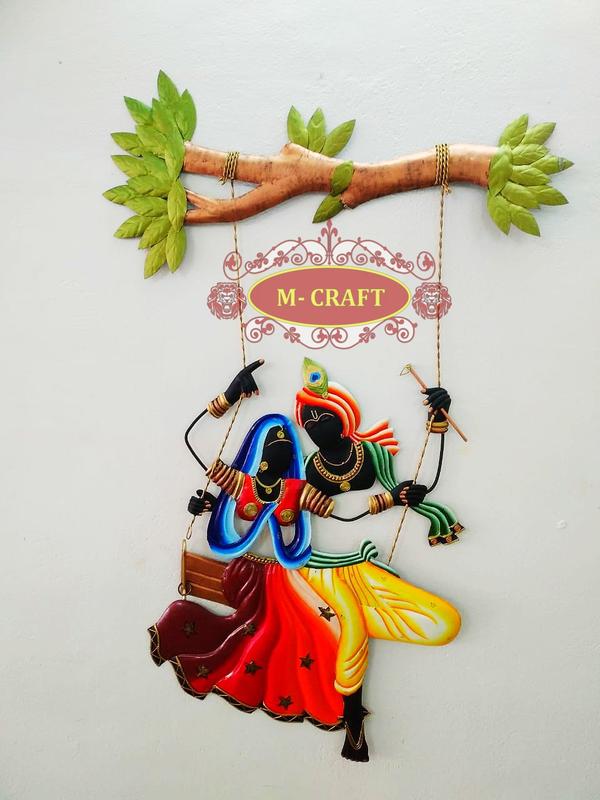 M-CRAFTHOME DECORS-MURALSMETAL - LORD RADHAKRISHNA Wall Hanging Product