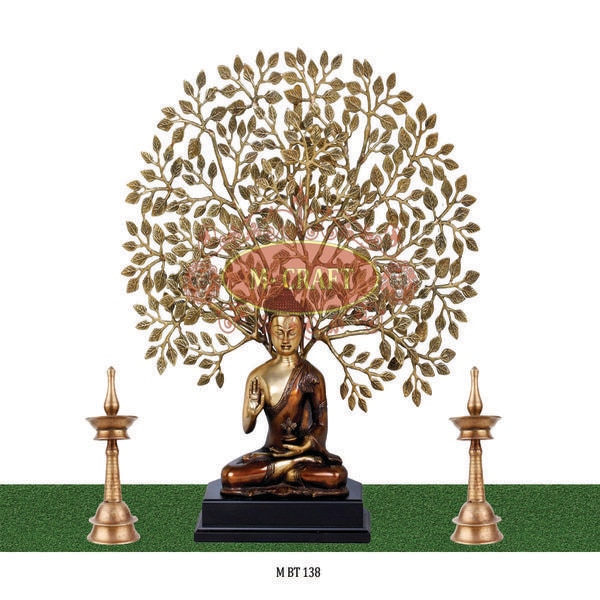 M-CRAFTBRASS - BLESSING BUDDHA UNDER THE TREE.