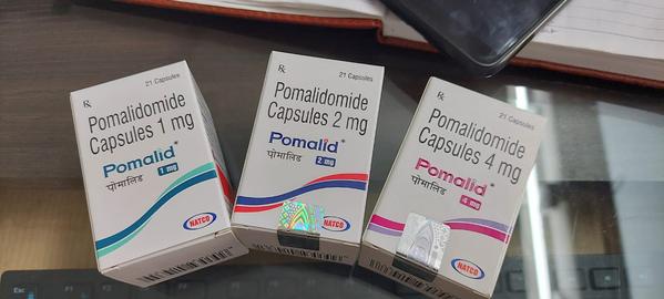 Pomalid 4mg Capsule is used in the treatment of multiple myeloma and is used in combination with some other medicine (dexamethasone). It works by helping the bone marrow to produce normal blood cells and by killing abnormal cells.