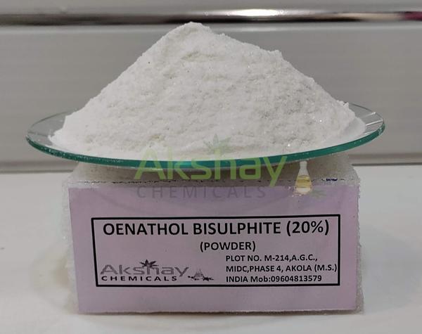 OENANTHOL BISULPHATE 20%We are leading manufacturers of OENANTHOL BISULPHATE (ORGANIC FUNGICIDE) with technical grade with 20% oenanthol bisulfite content.It is a free flowing white crystalline powder. It has a broad spectrum of anti fungal activity for a wide range of plants, vegetables and fruits. We cater to our domestic as well as overseas customers with high quality product. Oenanthol is derived from natural source from castor oil so it is called an organic fungicide. Salient futures: The filler used for making 20% solid free flowing powder contains raw material which acts as fertilizer also. So the formulated 20% oenanthol bisulphate shows dual activity one is fungicidal activity and second is fertilizer acitivity. 1. Oenanthol Bisulphate is a Natural Fungicide.2. Although Oenanthol bisulphate is manufactured chemically, one of the main active raw materials used are obtained by natural sources. So The name given as natural fungicide.3. It has High quality, Effective, Safe, reliable and cost effective for farmers.4. The main Raw material called Oenanthol (oenanthic L. oleum oil) is obtained by the high vacuum distillation of castor oil (natural product)5. Uses: (Oenanthol Bisulphate) is antiviral and anti fungal in action. It Acts as a Prophylactor6. It exhibits strong fungicidal activity by inhibiting spore germination.7. FOR WHICH DISEASE IT IS USEFUL: Oenanthol Bisulphate control all virus and acts as preventive and curative for all types of germs and fungus. It cures a large number of disease like Tikka Disease, Rust, Blight, Downy Mildew, Powdery Mildew, Spot, Damping on, Rot, Anthracnose Pythium, etc.8. Salient features: Highly Water soluble, Low dose required, high self efficacy, no staining on sprayed leaf or surfaces and can be tank-mixed with half doses of Vigor is highly recommended. The solid filler (75-80%) used to make 20-25% solid is acts as fertilizer. So 20% Oenanthol bisulfite shows dual activity both as fungicide as well as fertilizer.9. Target Crops: 9. Cotton, Chili, Paddy, Citrus, Vegetable, Sugarcane, Groundnut, Orchards, Soybean, Pulses, flowers, Banana horticulture, other field crops and horticulture crops etc10. Action on LIVING ORGANISMS: 10. Oenanthol Bisulphate is safe for mammals and plants, it is non mutagenic and Non carcinogenic.11. HOW TO USE OENANTHOL BISULPHATE:a. Seed Treatment: 50 gram of power to be mixed in 2-3 ltr of water for soaking 1 Kg seeds keep it 2-3 hours, drying for some time and sowingb. Spraying: For spraying in different crop use 1 to 1.5 gram powder in one liter of water followed by one additional spray at 15 days interval. For Power spraying use 2 to 2.5 gms.c. For a 15 ltr spray tank, use about 30 g of 20% solid then add about 15 ltrs of water , shake well and spray the solution on infected area of plants.d. Apply thrice with an interval of 3 to 4 days in case of severe attack.