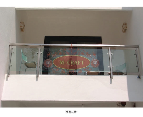 M-CRAFT    SS 304 GRADE  BALCONY WITH TOUGHENED GLASS.