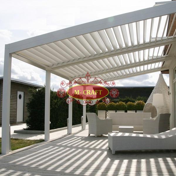 M-CRAFT   MS-HOT DIP GALVANIZATION LOUVERED PERGOLA  WITH MRF PU PAINT FINISHING.