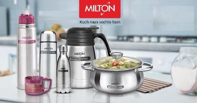 Milton is a well-known brand that produces a wide range of products for everyday use, including:Milton Water BottlesMilton Insulated TiffinsMilton CasserolesMilton Lunch BoxesMilton Electric Lunch BoxMilton Water JugsMilton Vacuum FlasksMilton Mixing BowlsMilton Storage ContainersMilton Hot PotsMilton KettlesMilton Serving TraysMilton Ice PacksMilton Microwave Safe ContainersMilton Fruit BasketsMilton Kitchen ToolsMilton BarwareMilton GlasswareMilton Tea SetsMilton Coffee Mugs.