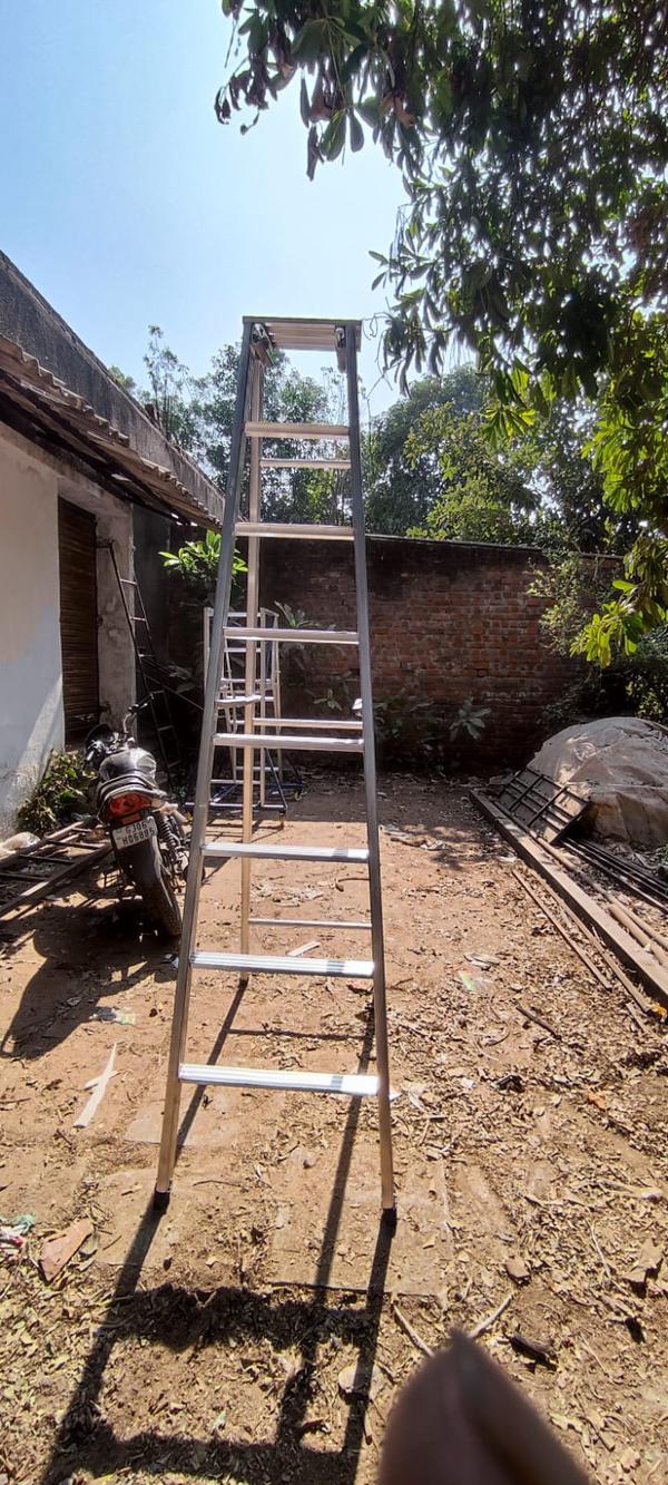 An aluminum folding ladder is a versatile and convenient piece of equipment that can be used for a variety of tasks. It's a lightweight ladder that can be easily transported from one location to another and can be folded down for compact storage.Aluminum is an ideal material for folding ladders because it is strong, durable, and lightweight. The ladder's folding mechanism makes it easy to use and store, and it can be quickly unfolded to its full length when needed.When choosing an aluminum folding ladder, it's important to consider the height you need and the weight capacity required for your intended use. Look for a ladder with slip-resistant treads and a locking mechanism to ensure stability and safety.Aluminum folding ladders are ideal for home use, as they can be used for tasks such as changing light bulbs, reaching high shelves, and cleaning gutters. They are also commonly used in commercial settings, such as in warehouses, retail stores, and construction sites.It's important to use caution when using any ladder and to follow all safety guidelines, such as placing the ladder on a stable surface and not overreaching.