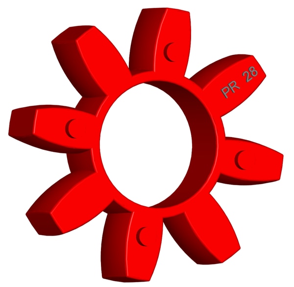 Material: PolyurethaneSize: 1. OD With Petal: 65mm2. Ring Inner: 30mm3. Ring OD: 36mm4. Thickness: 15mm5. No. of Petal: 8We manufacture and provide high quality range of Spider Coupling. We complete focus in designing accurate size and dimension for perfect fitting.R Series Spider Range :PR14, PR19, PR24, PR28, PR38, PR42, PR48, PR55, PR65, PR75, PR90, PR100, PR110, PR125, PR140, PR160, PR180Additional Information:Delivery Time: 4 - 6 Working DaysPackaging Details: Standard