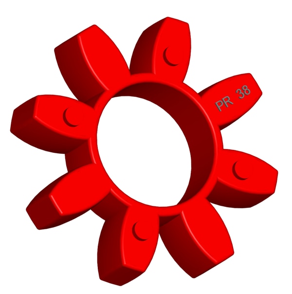 Material: PolyurethaneSize: 1. OD With Petal: 78mm2. Ring Inner: 37mm3. Ring OD: 45mm4. Thickness: 18mm5. No. of Petal: 8We manufacture and provide high quality range of Spider Coupling. We complete focus in designing accurate size and dimension for perfect fitting.R Series Spider Range :PR14, PR19, PR24, PR28, PR38, PR42, PR48, PR55, PR65, PR75, PR90, PR100, PR110, PR125, PR140, PR160, PR180Additional Information:Delivery Time: 4 - 6 Working DaysPackaging Details: Standard