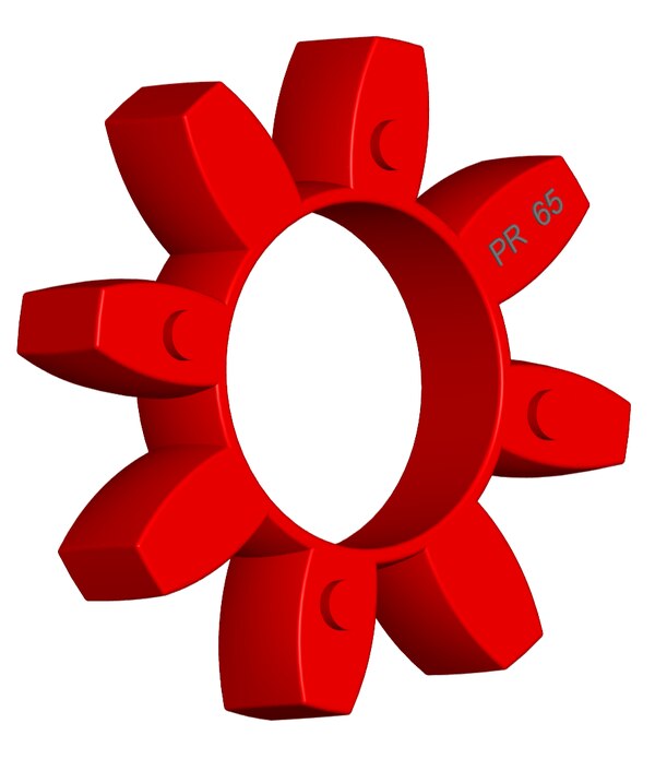 Material: PolyurethaneSize: 1. OD With Petal: 135mm2. Ring Inner: 68mm3. Ring OD: 80mm4. Thickness: 26mm5. No. of Petal: 8We manufacture and provide high quality range of Spider Coupling. We complete focus in designing accurate size and dimension for perfect fitting.R Series Spider Range :PR14, PR19, PR24, PR28, PR38, PR42, PR48, PR55, PR65, PR75, PR90, PR100, PR110, PR125, PR140, PR160, PR180Additional Information:Delivery Time: 4 - 6 Working DaysPackaging Details: Standard
