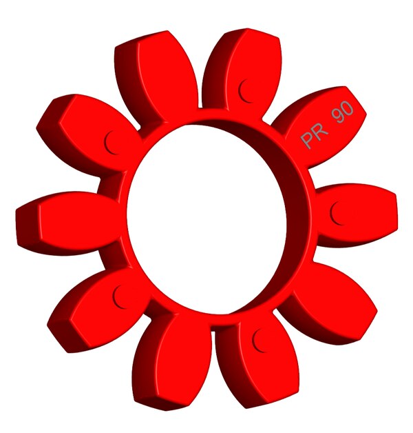 Material: PolyurethaneSize: 1. OD With Petal: 200mm2. Ring Inner: 100mm3. Ring OD: 120mm4. Thickness: 34mm5. No. of Petal: 10We manufacture and provide high quality range of Spider Coupling. We complete focus in designing accurate size and dimension for perfect fitting.R Series Spider Range :PR14, PR19, PR24, PR28, PR38, PR42, PR48, PR55, PR65, PR75, PR90, PR100, PR110, PR125, PR140, PR160, PR180Additional Information:Delivery Time: 4 - 6 Working DaysPackaging Details: Standard
