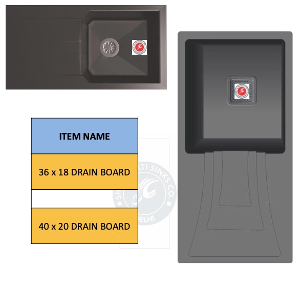36 x 18 DRAIN BOARD40 x 20 DRAIN BOARD 
