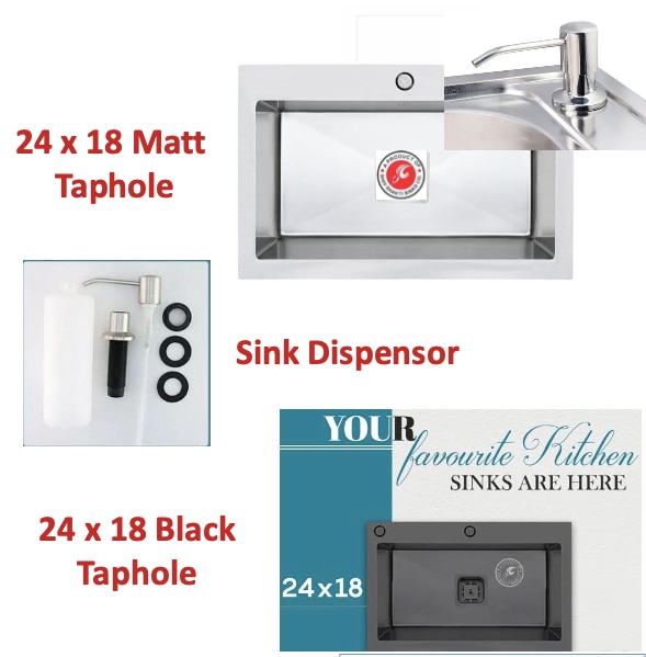 24x18Matt Taphole
Sink Dispensor
24 x 18 Black Taphole