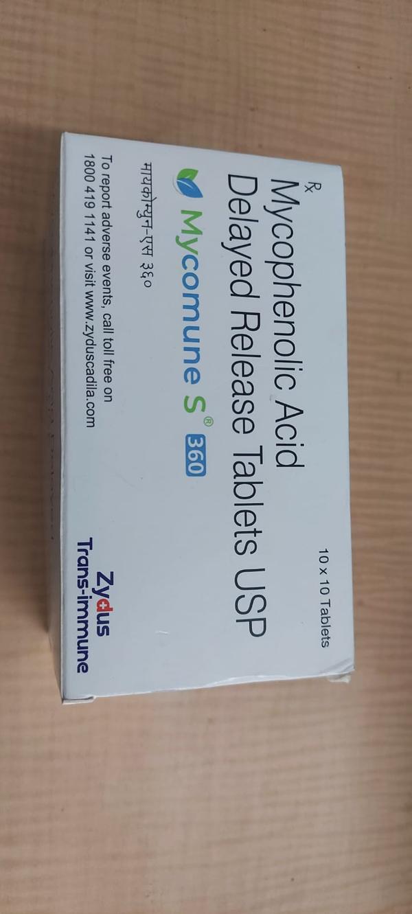 Mycomune-S 360 Tablet belongs to a group of medicines called immunosuppressants. It is used with other medicines to prevent your body from rejecting an organ (such as a kidney, heart, or liver) after a transplant. It works by weakening your body’s immune system, so it does not attack the transplanted organ.