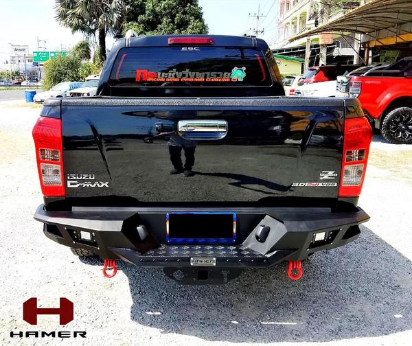 Heavy Duty V Cross rear Bumper is made out of 3 mm thick Laser Cut CR sheet,  designed and manufactured for the purpose of Trailer Towing, it gives extra protection for Both rear corners. Option Of Fixing a Pintle tow Hook. 