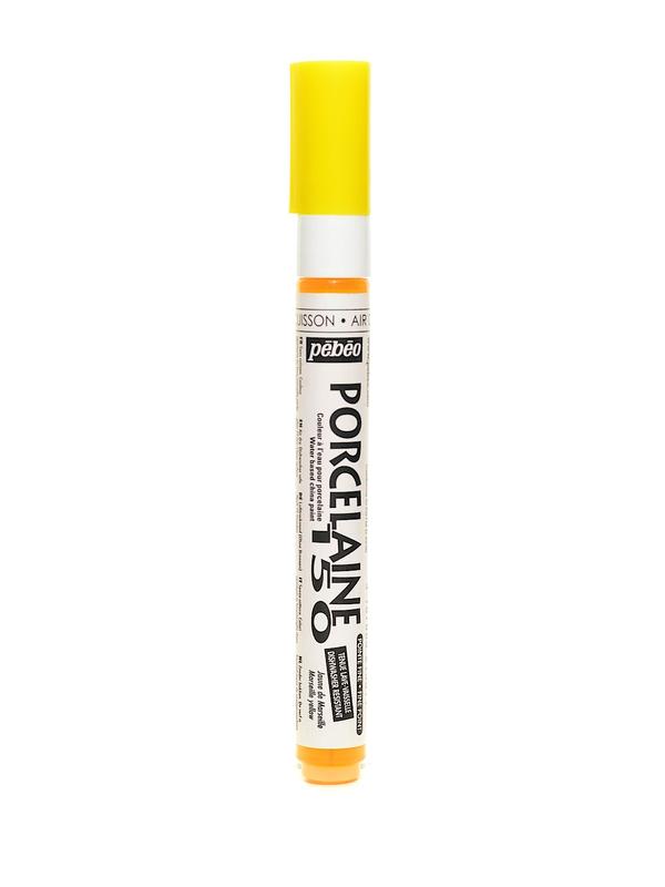 The porcelaine 150 fine tip markers are available in 9 opaque water based colors for china declined in 8 remarkably deep and brilliant colors, as well as in black; the colors have excellent light fastness and are wash-resistant even when not bakedThe paint is tack free in a few minutes and fully dry after a minimum of 24-hours; once fully dry, the finished piece may be baked for an enameled finish; this is not required for markers as they are wash resistant after air-drying for 72-hoursThe porcelaine 150 paint can be applied on porcelain, china, glazed earthenware, terracotta, metal, enameled sheet steel, copper and glassUse soapy water to clean work surfacesThe colors have remarkable resistance to dishwashing and to normal detergents after baking; the vitrea 160 markers are resistant to washing even if not baked