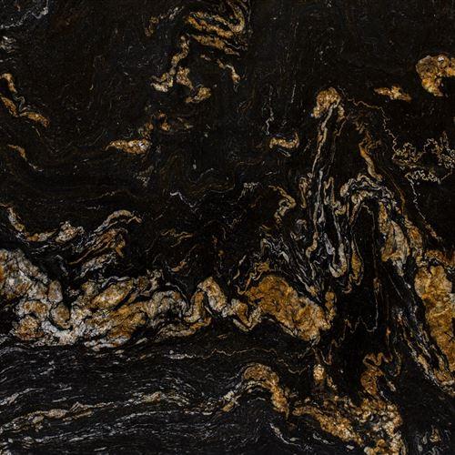 Black Fusion Granite is a beautiful and elegant black coloured granite characterized by golden and white veining. This stone features a black background that will look adorable in your living space. Black Fusion Granite is used in many places like kitchen worktops, flooring, bathroom, staircases, cladding and more. With its dynamic pattern and deep colour scheme, the Black Fusion granite worktop is a real force to be reckoned with.