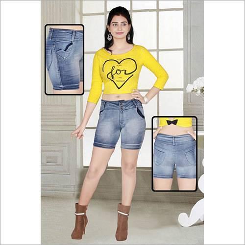 Ladies washed denim shorts are a type of shorts made from denim fabric that has been washed to give it a faded or worn look. These shorts are typically designed to be casual and comfortable, and they can be paired with a variety of different tops and shoes to create different outfits.Washed denim shorts come in a range of styles, lengths, and cuts. Some are high-waisted and fitted, while others are looser and more relaxed. Some feature distressed details such as rips, frayed hems, or bleached spots, while others are more simple and classic in design.When wearing ladies washed denim shorts, it's important to choose a style and fit that flatters your body type and makes you feel comfortable. Pair them with a graphic tee or tank top and some sneakers or sandals for a laid-back look, or dress them up with a blouse and heels for a more elevated outfit.Overall, ladies washed denim shorts are a versatile and stylish choice for warm weather, and they can be worn for a variety of different occasions and activities.