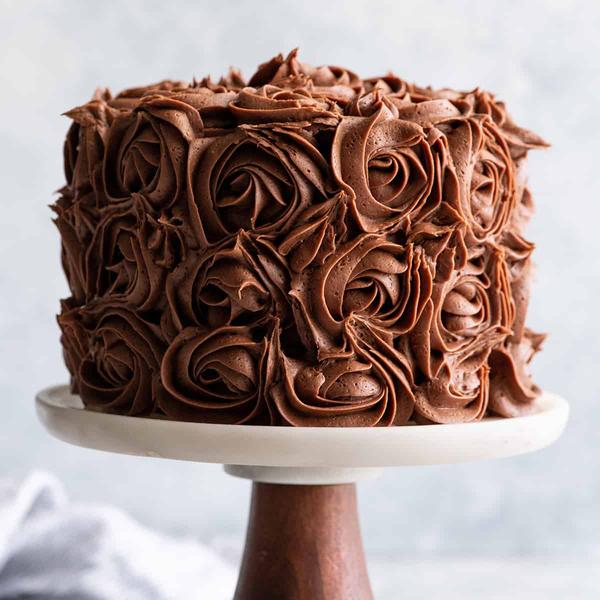 Classic chocolate sponge layered with chocolate frosting