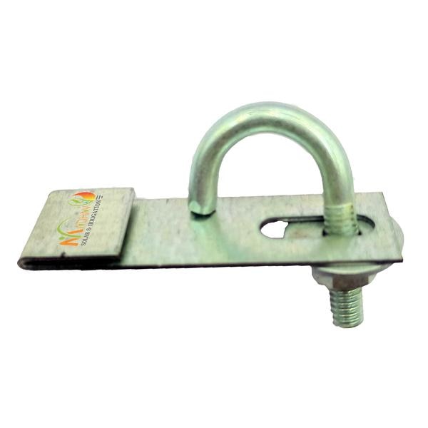 Gal. clip with j hook-1/2’’-For support plumbing pipe with panel -Clip Thickness-1.5mm -Bolt Thickness-8 mm Inner Dia-20mm 