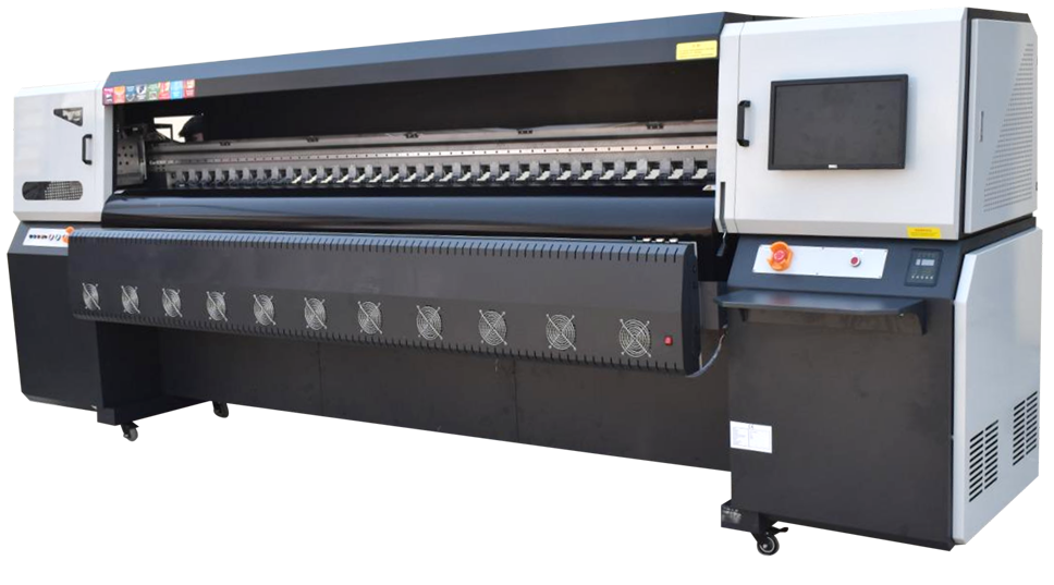 The Konica 512i Solvent Printer is a high-performance printing machine designed for industrial-grade printing applications. With its advanced piezo electric print head technology, the printer delivers high-resolution prints with sharp details and vibrant colors, making it suitable for a wide range of applications including outdoor signage, banners, and vehicle graphics. The printer is equipped with eight color channels, allowing for precise color management and the ability to reproduce a wide gamut of colors. The printer also features an automatic head cleaning system, which ensures that the print head stays clean and free of clogs, ensuring consistent quality over long print runs.