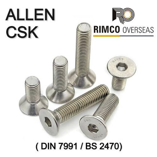 Stainless Steel 304 Allen CSK Screw