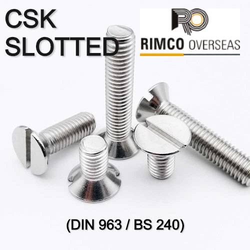 Stainless Steel 304 CSK Slotted Screw