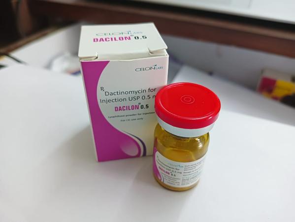 Dacilon Injection is used for the treatment of several kinds of cancer such as some kinds of cancer that affect the testicles (testicular cancer), uterus or womb (gestational trophoblastic neoplasia), kidneys (Wilms' tumor), bones and muscles (Ewing's sarcoma).