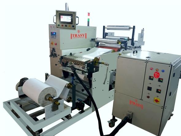 Hot Melt Coating Machine Specification: HMC-20 Hot Melt Coating Machine is suitable for producing adhesive sticker, label paper, medical tapes, double-side adhesive tapes, cloth tapes, double-side foam adhesive tape, clean adhesive tape, craft paper tape, Aluminum foil tapes, fabric tapes, shoes materials and etc. of 510mm width & 600mm dia. with 15 gsm to 80 gsm hot melt coating.