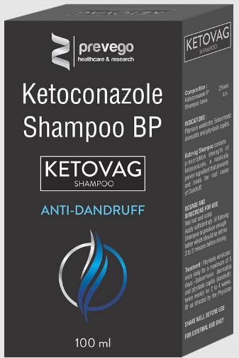 Ketovag Shampoo is an antifungal medicine used to treat fungal infections of the skin. It works by killing the fungus that causes the infections. It kills fungi by destroying the fungal cell membrane.