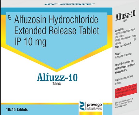 Alfuzz 10mg Tablet is an alpha-adrenergic antagonist that is used in the treatment of benign prostatic hyperplasia. It helps to relieve symptoms like difficulty in passing urine. However, it does not decrease the size of the prostate.
