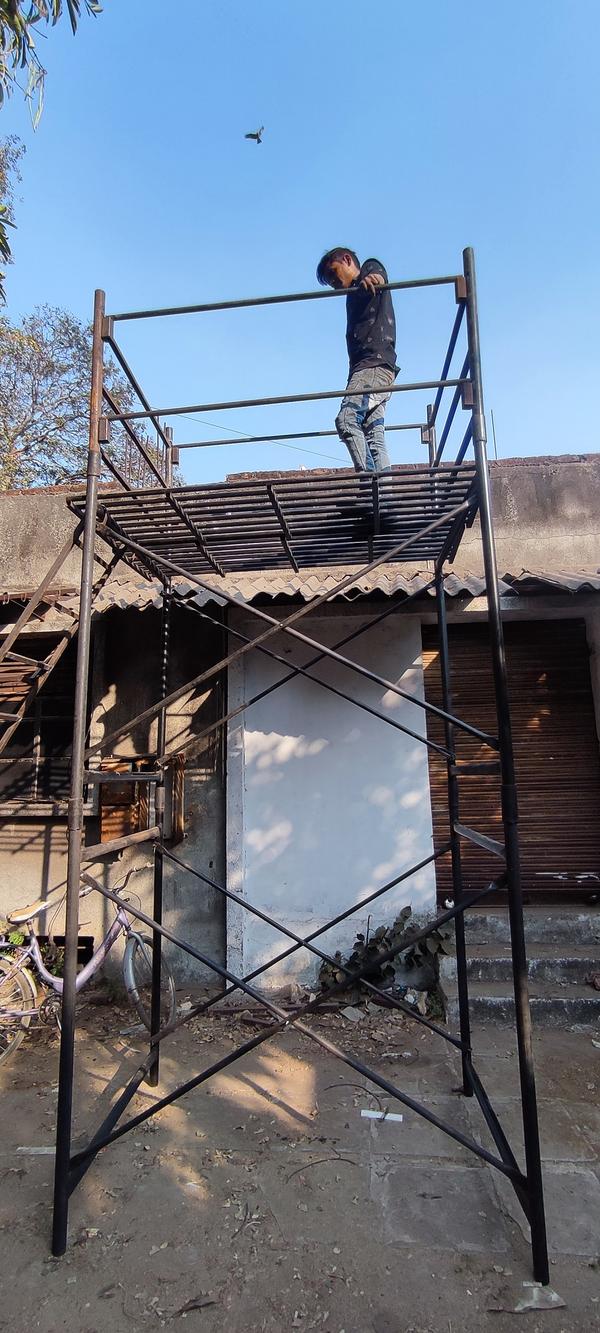 MS H Frame ScaffoldingThickness-2mm,3mmWorking Platform Length-6 Feet*4 FeetFrame Height Available-5 Feet,6 FeetFrame Widths Available-6 FeetCountry of Origin-Made in IndiaSurface Type-Color GalvanizedMaterial-Mild SteelProduct Type-H Frame ScaffoldingI Deal In-New OnlyShape-HPipe Diameter-50 mmColor-AnyUsage/Application-Construction,Industrial,CommercialH frame scaffolding is a type of modular scaffolding system that consists of a series of H-shaped frames, cross braces, and planks. The frames are typically made of steel and are designed to provide a stable and secure work platform for construction workers.The H-shaped frames are designed to stand on their own and are typically made of two vertical posts connected by two horizontal braces. The cross braces are used to connect the frames together and provide additional stability. The planks are then placed on top of the frames to create the work platform.H frame scaffolding is often used in construction projects that require a temporary work platform at a certain height. It is commonly used for tasks such as painting, plastering, and bricklaying. The modular design of the system makes it easy to assemble and disassemble, which is important for construction projects that require frequent changes in elevation.One advantage of H frame scaffolding is its flexibility in accommodating different work heights and shapes. It's also relatively lightweight and easy to move around, making it a popular choice for smaller construction projects.