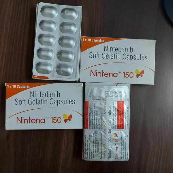 Nintena 150mg Soft Gelatin Capsule is used in the treatment of idiopathic pulmonary fibrosis and non-small cell lung cancer.
