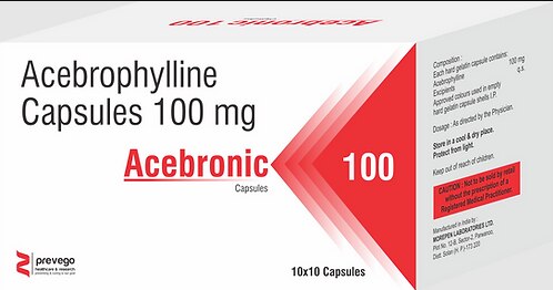 Acebronic 100 Capsule is used to treat and prevent symptoms of asthma and chronic obstructive pulmonary disorder (a lung disorder in which flow of air to the lung is blocked). It helps in relaxing the muscles of the air passages, thus widening it and making it easier to breathe.