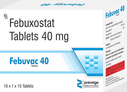 Febuvac 40 Tablet is a medicine used to treat and prevent gout. Gout happens when there is too much uric acid in your body and it forms into crystals that can appear around your joints leading to painful and swollen joints. This medicine helps to keep uric acid levels low.